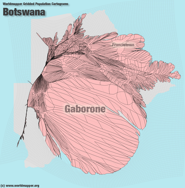 Botswana Bevölkerung Verteilung
